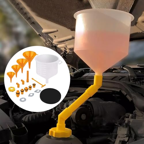 No-Spills Coolant Funnel Kit - Radiator Funnel Set, Coolants Funnels Burping Kit, Coolant Bleeder with Adapters & Caps | Radiator Flusher for Automotive Maintenance Vehicles Burping System - Thumbnail 2
