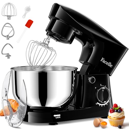 Facelle Stand Mixer, 10-Speed 6QT Kitchen Electric Mixer, Tilt-Head Food mixer with Beater, Dough...