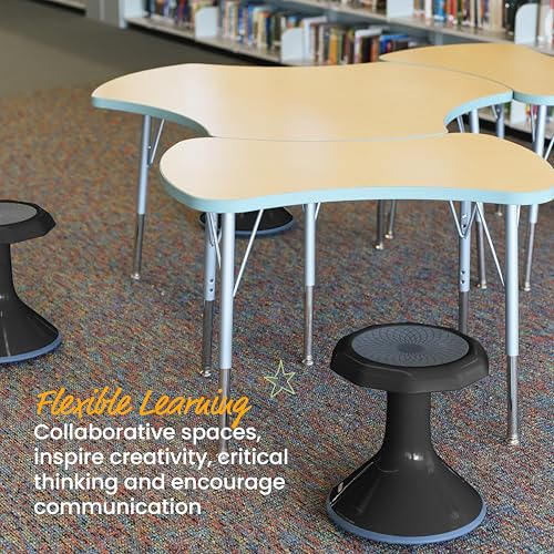Image of ECR4Kids ACE Active Core Engagement Wobble Stool, 15-Inch Seat Height, Flexible Seating, Black