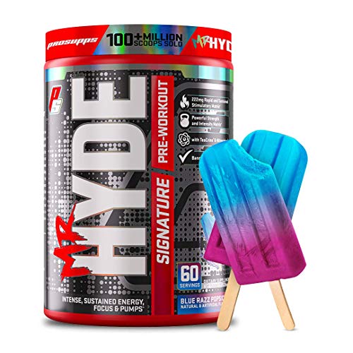 ProSupps Mr. Hyde Signature Series Pre-Workout Energy Drink â€“ Intense Sustained Energy, Focus & Pumps with Beta Alanine, Creatine, Nitrosigine & TeaCrine (60 Servings Blue Razz Popsicle)