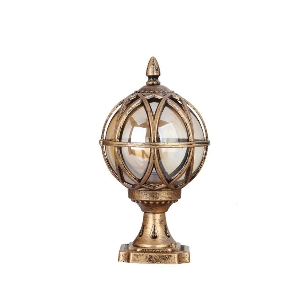 HELCEKOU Outdoor Waterproof European Garden Wall Pillar Lamp - Decorative Post Lights for Pathway Patio Courtyard Villa & Swimming Pool Lanterns Lighting
