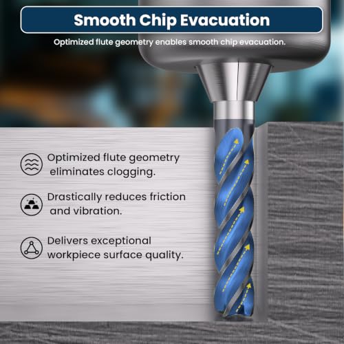 Image of LU&MN Carbide Square End Mill - 4 Flute - LME1 /8 4T (2 Pieces, 1 /8 inch) - for Milling Alloy Steels, Hardened Steel, Metal & More - Mill Bits Sets for DIYers & Professionals
