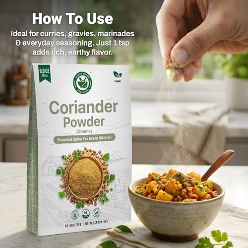 AYUSHKA ORGANIC Coriander Powder (Dhaniya Powder) Organic Ground Coriander, 8.8 Oz (250 g) Coriandrum Sativum - image 4