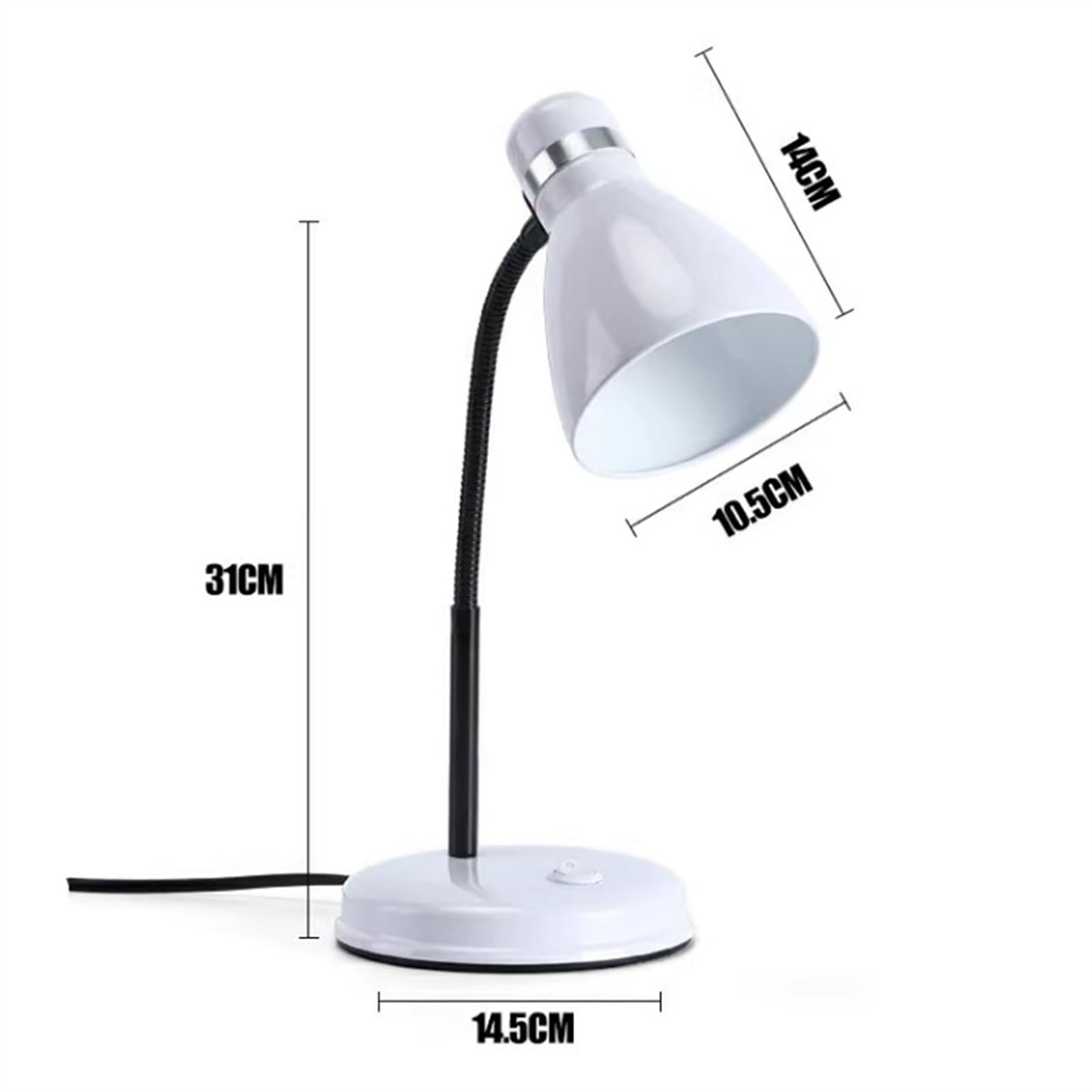 Lampada da scrivania Lampada da scrivania a LED for protezione degli occhi con interruttore a pulsante, lampada da scrivania flessibile in metallo a collo di cigno, lampada da lettura dimmerabile con