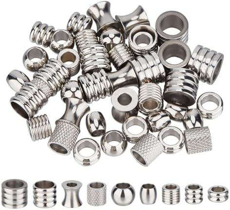 Chinesische Perlen Set 36 Stück | 9 Designs Gold Emaille | Große Loch Abstandsperlen Für DIY Schmuck