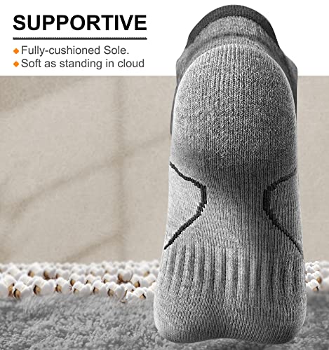 Image of BULLIANT Men Running Ankle Socks 6Pack-Cushioned Support-Low Cut No Show