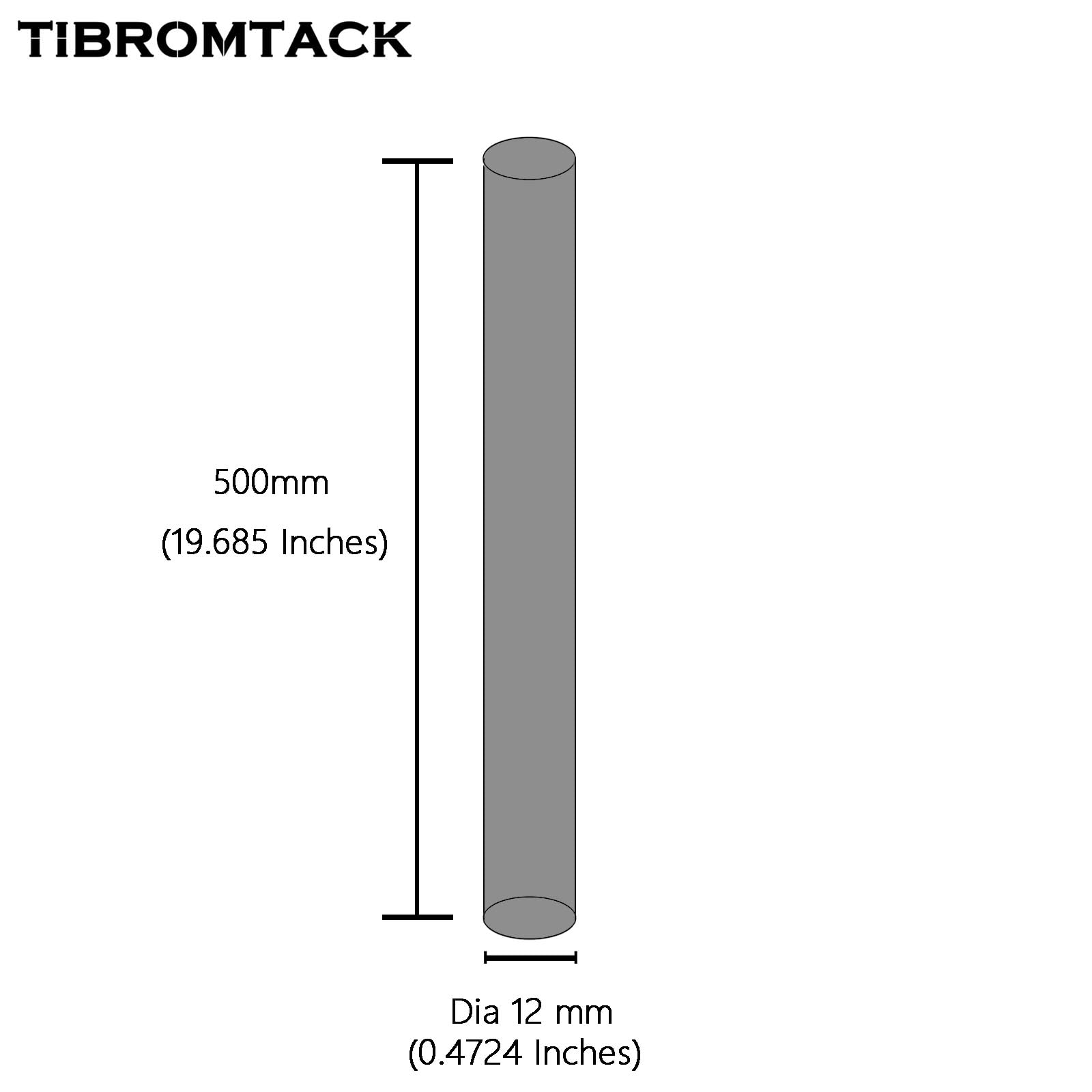 QUARKZMAN Ronde stang van titanium, diameter 20 mm, lengte 20 cm, GR5