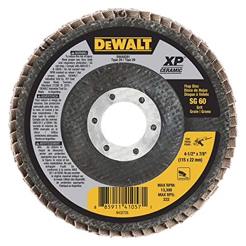 DEWALT DWA8281 60G T29 XP Ceramic Flap Disc, 4-1/2" x 7/8" - image 1