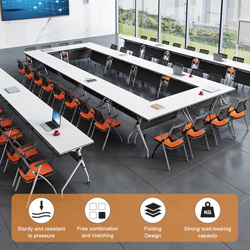 Table de formation pliable 55 pouces avec roulettes et plateau rabattable - 5