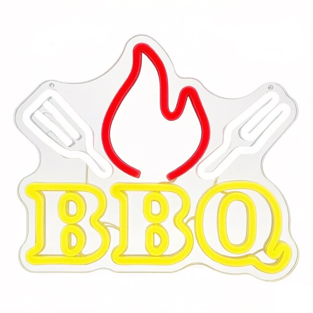 BBQ Dimmable LED Neon Sign, USB Acrylic Silicone Light(4)