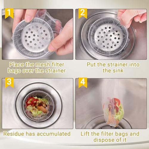 500 bolsas desechables para colador de fregadero miniatura 4