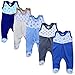 MEA BABY Unisex Strampler mit Aufdruck, Baumwolle, 5er Pack. Baby Strampler Mädchen Baby Strampler Junge (68, Jungen)