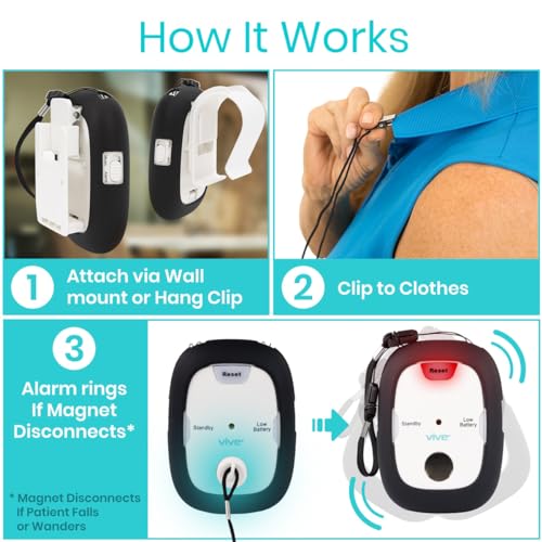 Vive LVA3004 Magnet Pull Cord Chair Alarm For Elderly Adults - Bed Alarm - Fall Prevention For Elderly Dementia Patients thumb #3