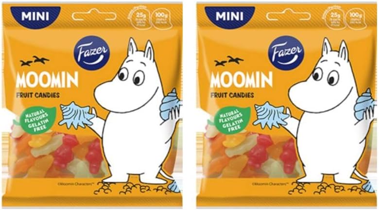 Fazer Moomin Fruit Sweets Gummy 2 Packs of 80g 2.8 oz
