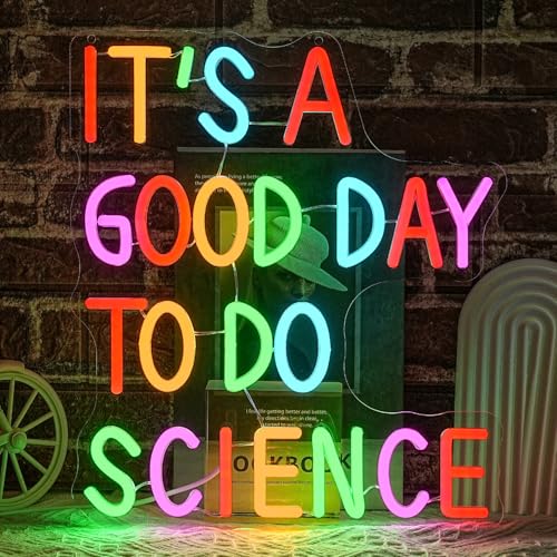 Image of It's A Good Day To Do Science Neon Sign for Wall Decor Science Neon Light Classroom LED Sign Laboratory Neon Light Sign for Classroom Science Lab Bar Home shop Decoration