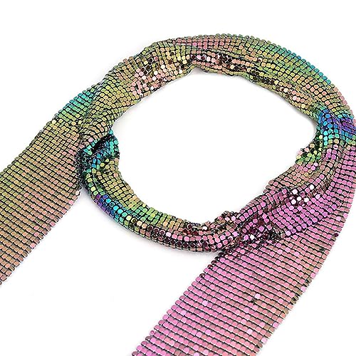 Sparkle Metal Sequins Neck Tie Scarf Thin Skinny Long Shawls Neckerchief Necklace for Women Party Evening4