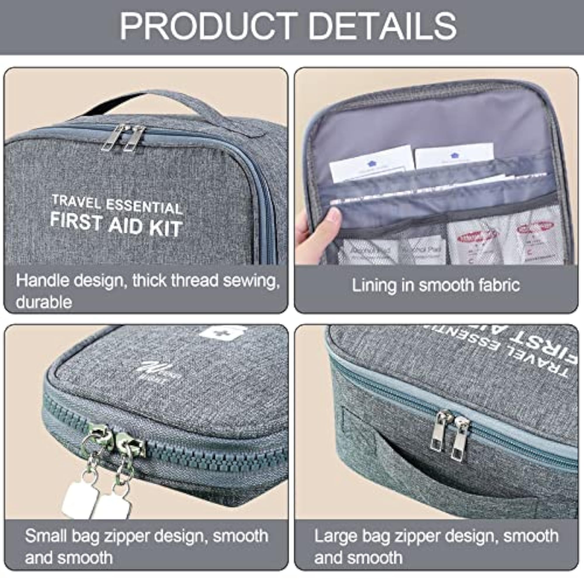 2 Pack Medicine Pouch for Travel, First Aid Kit Bag