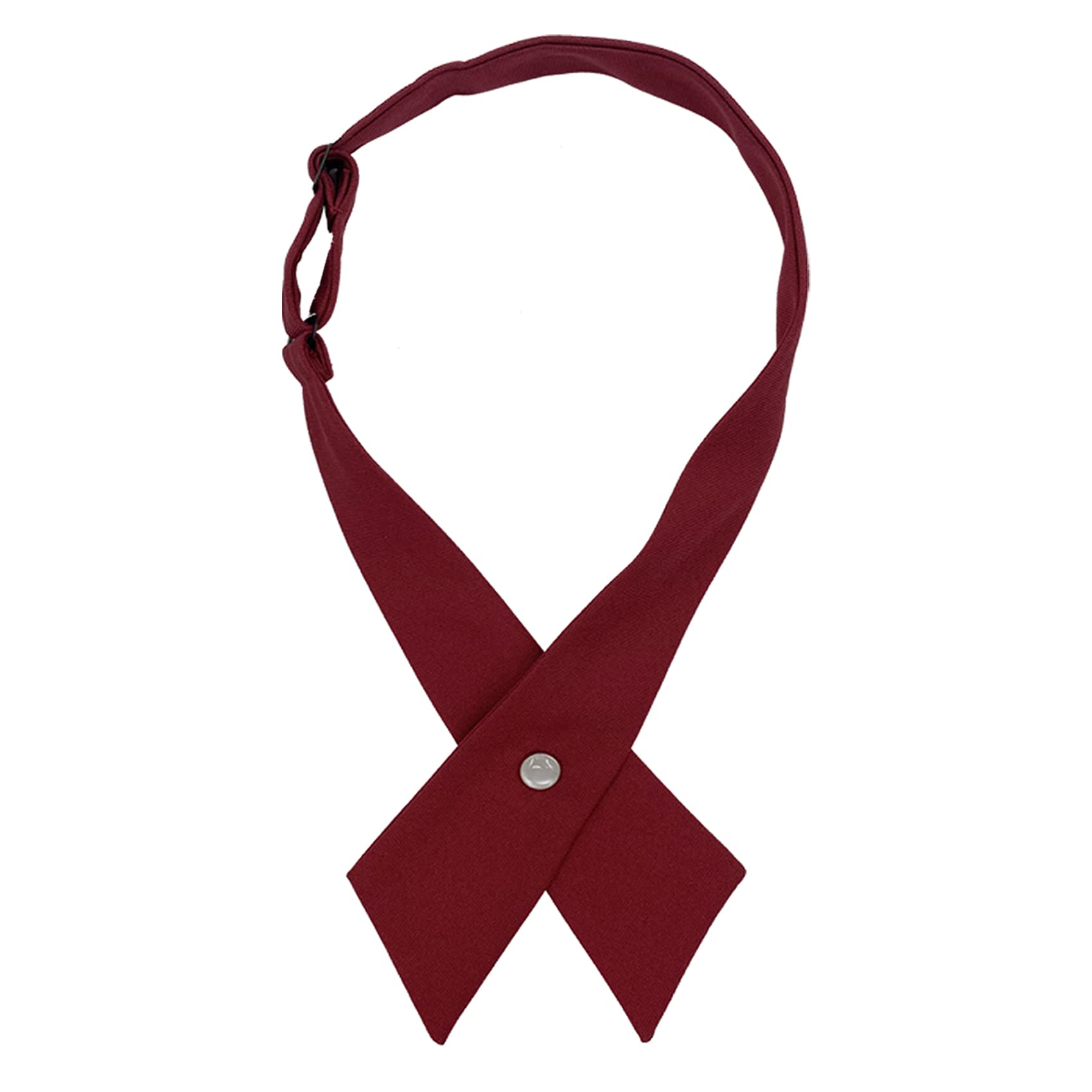 Ausuaya Unisex Burgundy Women/Men Cross Bow Tie, Pre Tied Crossover Necktie For School Girl Uniform Tie Cosplay T-Shirt Or Valentine Gbw-B-T2 (Burgundy)