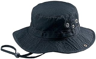 Mega Cap Washed Hunting Fishing Outdoor Hat, Black -Large