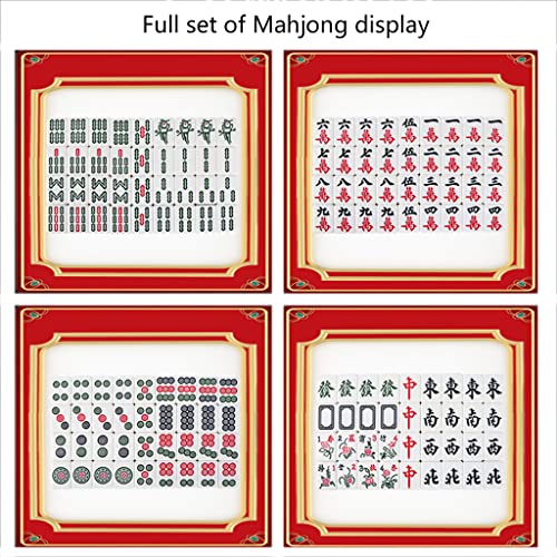 Mahjong chino Guofeng con 144 fichas y accesorios miniatura 4