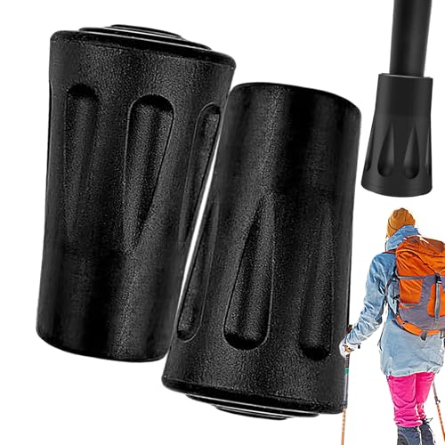 Puntas de bastón de repuesto, puntas de bastón | Consejos para proteger el Ploe durante el senderismo | Puntas antideslizantes para bastones de senderismo, accesorios, 2 x puntas de bastón para