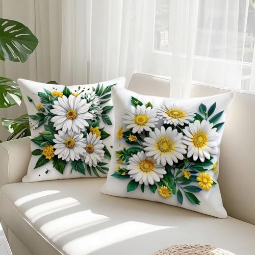 Housse coussin 80x80cm velours blanc imperméable lot de 2 - 3