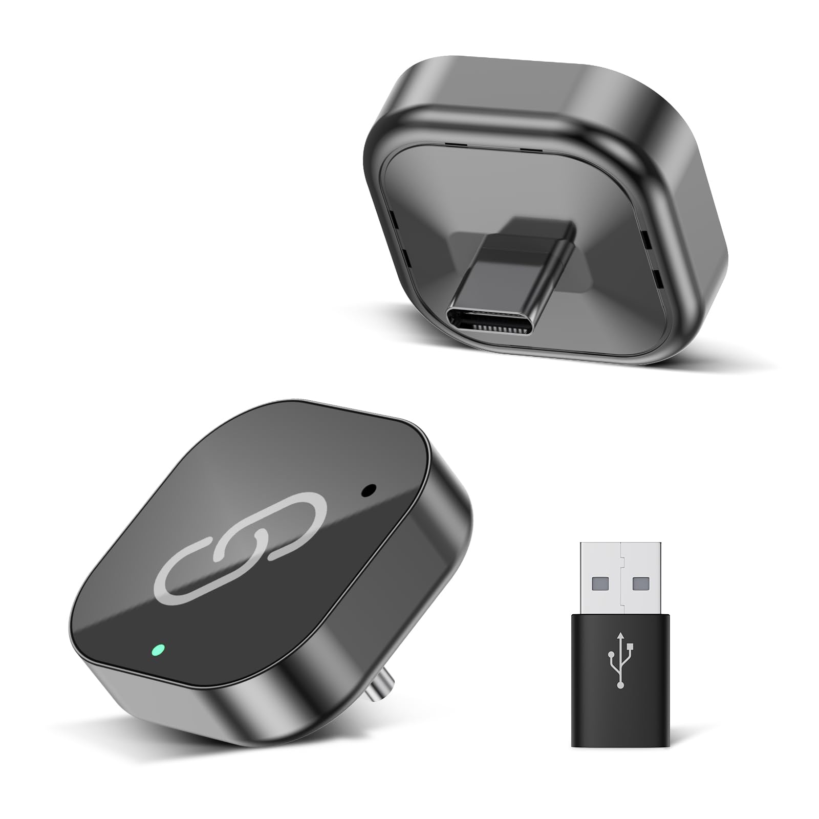 Spedal 2-in-1 Wireless CarPlay & Android Auto Adapter, USB-A/C Dongle, Wired zu Wireless, 5.8GHz WLAN, Bluetooth 5.3, Plug & Play, kompatibel mit Fahrzeugen ab 2016 (Hochglanz Schwarz)