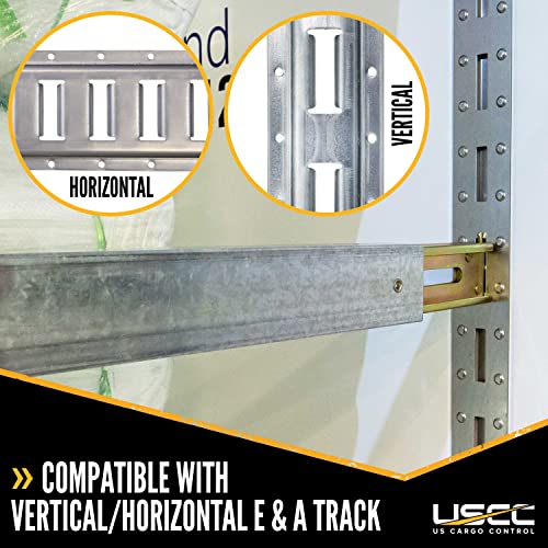 Image of US Cargo Control Steel E Track Load Bars 92 inch-103 inch (2-Pack), 1,500 LBS Working Load Limit, Adjustable Steel Load Bars for Semi Trailers & Box Trucks, Shoring Beam or Decking Beam with Thumb Release