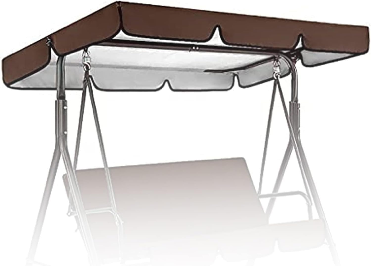 Ersatz für Hollywoodschaukel Dach 200*145cm,3 Sitzer Waterproof UV-Schutz Dach für Schaukel Universal Sonnendach für Hollywoodschaukel(Brown,200*145cm)