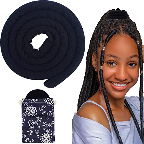 32''/82Cm Spiral Lock Hair Tie For Long Thick Dreads Dreadlock Accessory Dreadlock Hair Ties For Women And Men Ponytail Holders Colorful Dread Hair Tie Thick Dreads Hair Holder (Dark) #TOP22