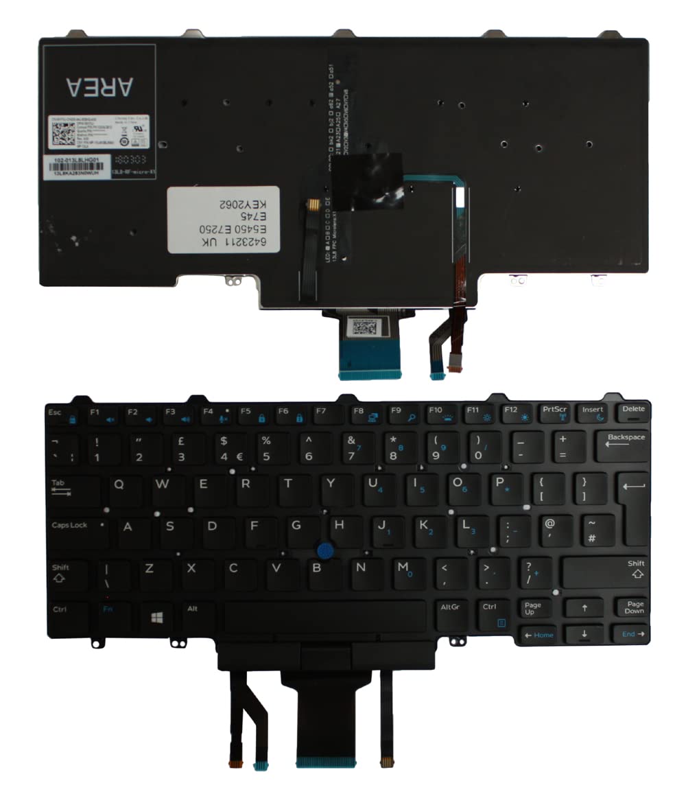 Clavier Dell Latitude 14 E7450 noir rétroéclairé avec pointeau par Power4Laptops