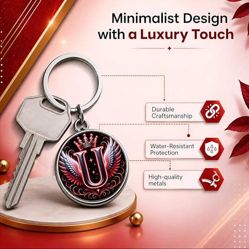 Image of magical gifts MG | Premium Alphabet & Initial Metal Keychain for Bags & Keys | Double-Sided | Personalized Initial Charm Keyring | Heavy-Duty Metal | Perfect for Gifting & Daily Use