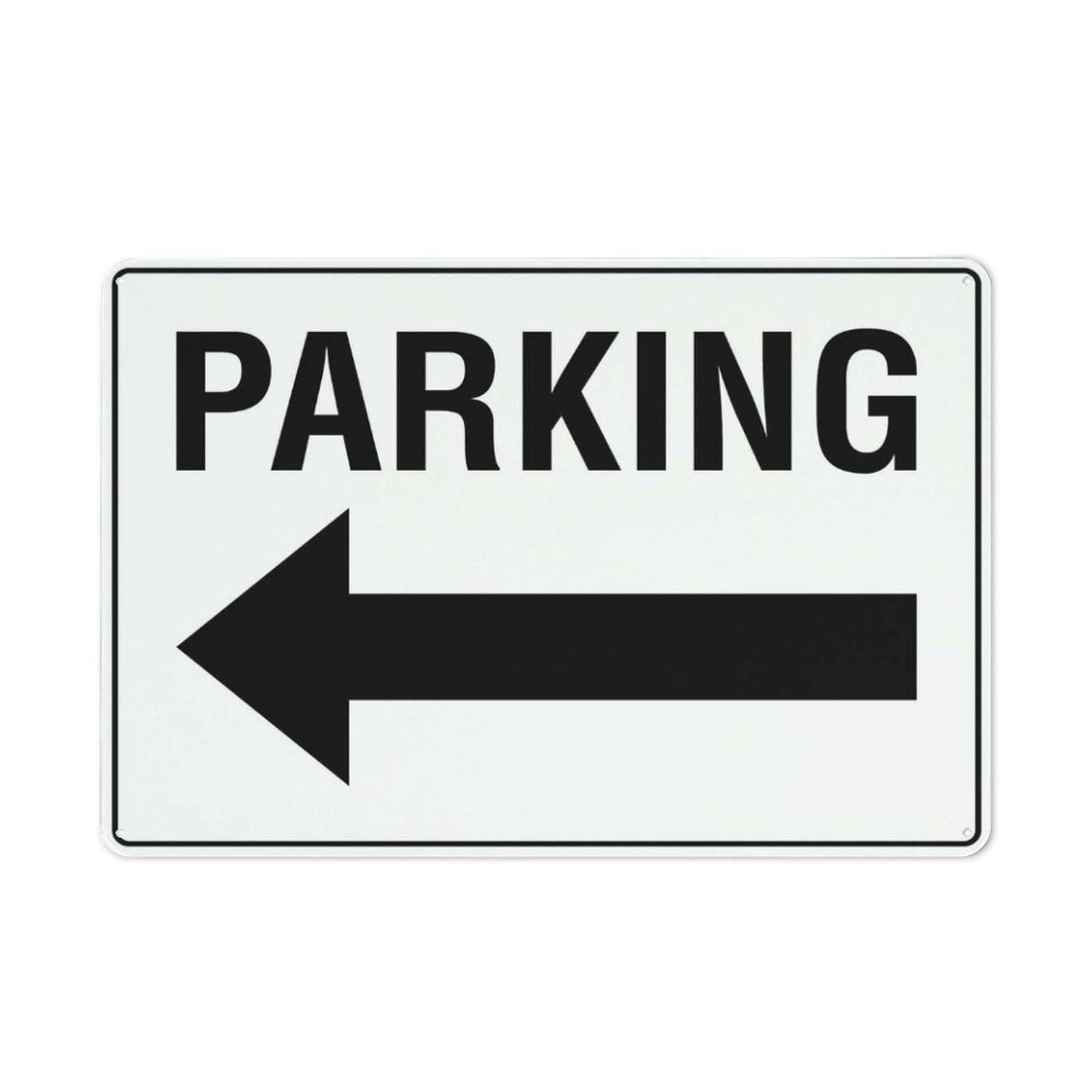 Parking (Left Arrow) Sign For Business 8"X12" Rust Free Aluminum Uv Printed,4 Pre-Drilled Holes.Durable/Weatherproof