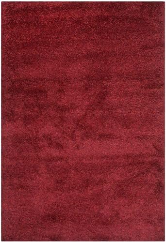 Image of Solid Fluffy Rugs and Carpet for Hall and Drawing Room 5x7 Feet Maroon Color