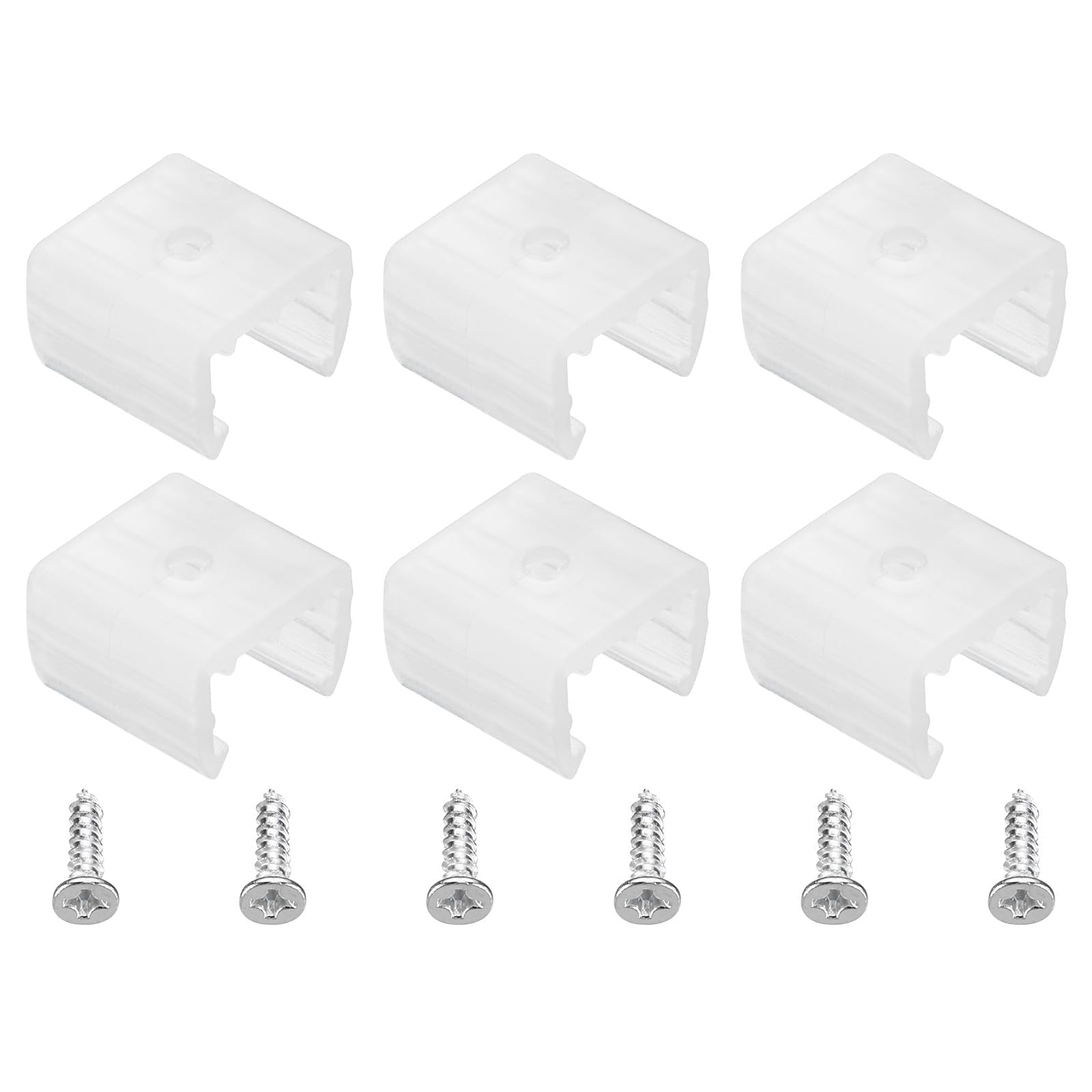 TOP-VIGOR 120Pcs LED Strip Light Clips, Waterproof Mounting Bracket Fixing Clips Plastic Clamp Holders with Screws