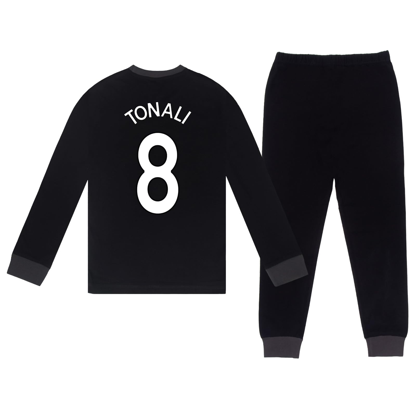Newcastle United FC Boys Tonali 8 Long Pyjamas Black 13-14 Years