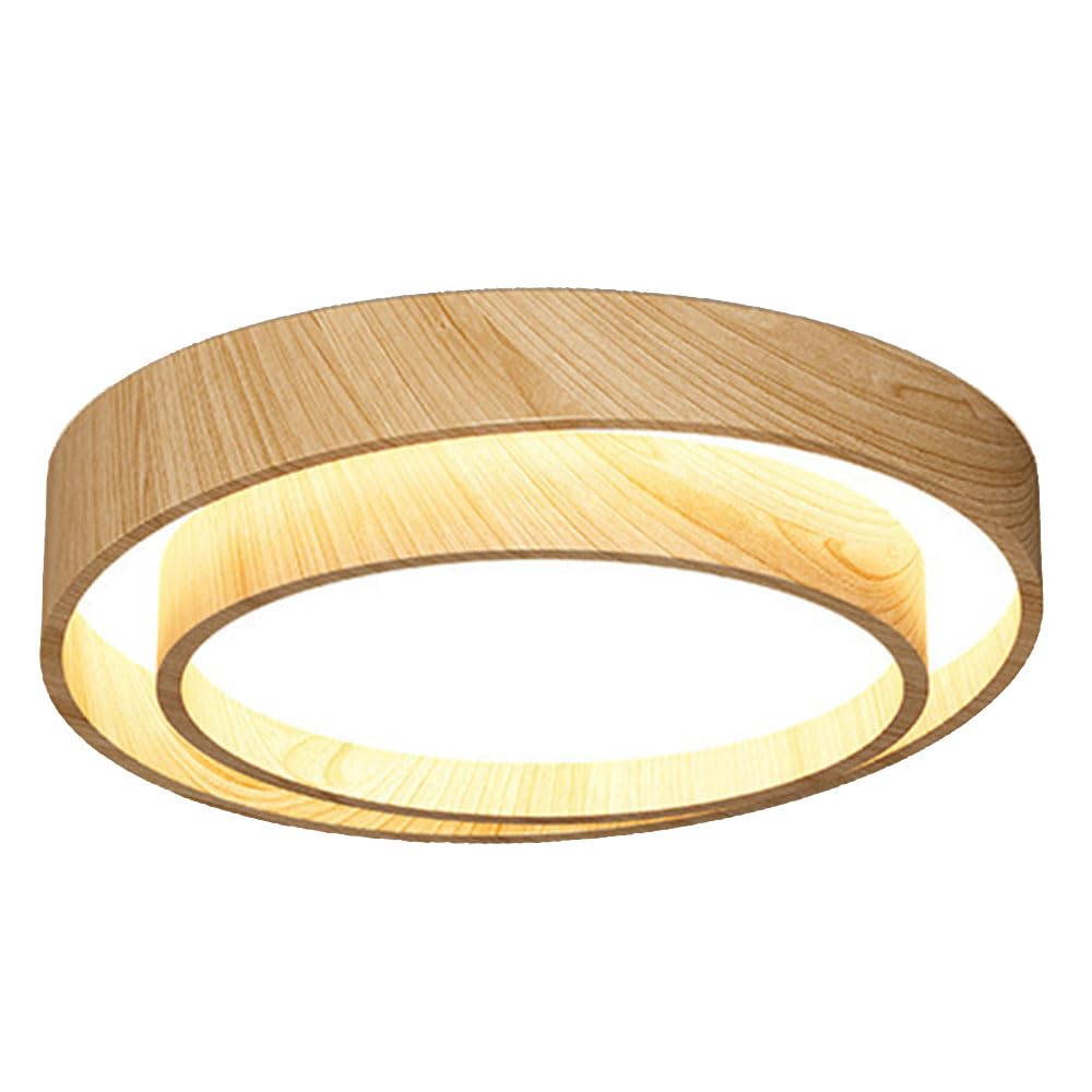 Jxydjh Oak Grain 19.7" Wood Grain Light Fixtures Square Kitchen Island Lights Led Warm 45W Ceiling Lamp Mid-Century Walnut Color Metal Lamp Shade Retro Ceiling Light For Master Bedroom Living Dining Room