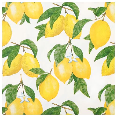 100Pcs Lemon Paper Napkins Yellow Citrus Fruit Party Napkin 6.5in