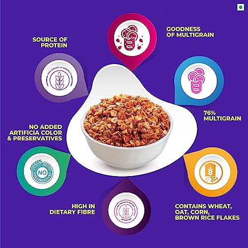 Image of Kwality RCB Muesli Fruit & Nut 900g Jar | 88% Multi Grains | Natural Source of Vitamin & Iron | High in Protein & Fiber | Healthy Breakfast Cereal | Endorsed by Royal Challengers Bangalore (RCB)