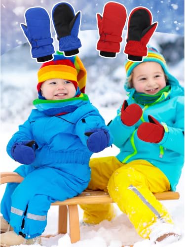 Image of SATINIOR Kids Snow Mittens Waterproof Winter Ski Gloves Warm Thicken Snow Gloves for Girls Boys
