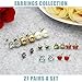 Finrezio 27 Pairs Multiple Stud Earrings for Women Girls Cute Animal-Face Crystals and Faux Pearl Earrings Set