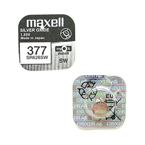 2 x Maxell 377 SR626SW Silver Oxide 0% Mercury Watch Batteries [Pack of 2] Cover