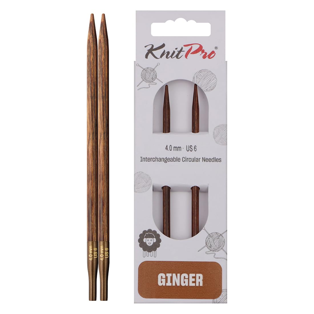 KnitPro Ginger Interchangeable Circular Needles 5" (13cm) | 4.00mm