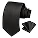 Imagen de HISDERN Corbatas de Hombre Negro Corbata de Hombres Modernas Formal Clásico Gravata para Boda Negocios Corbata y Pañuelo de Bolsillo 8