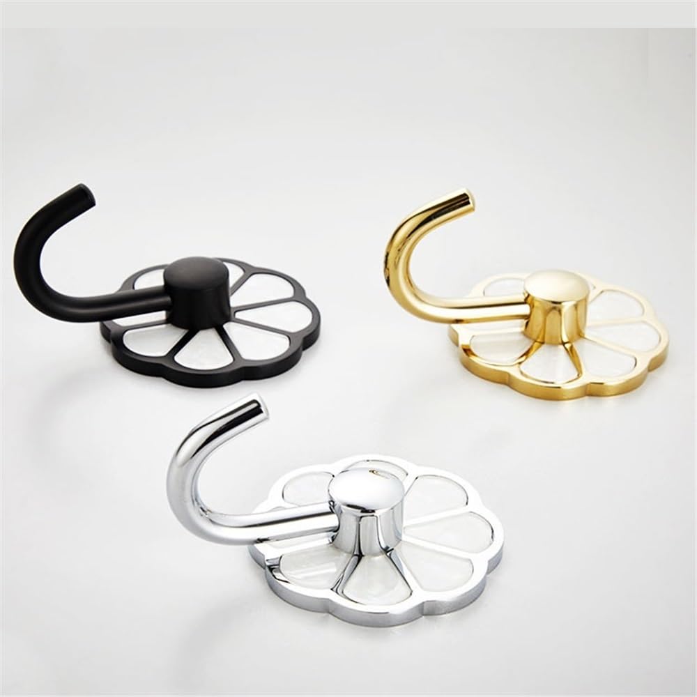 Perchero de Pared 5 Ganchos metálicos sin Perforaciones for Abrigos, Multiusos, for Llaves, Toallas, Bolsos, Tazas y Sombreros. Colgador de Pared para Ropa(Gold)