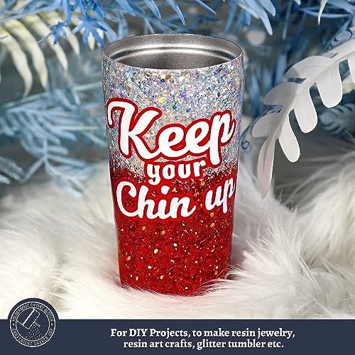 LEOBRO Holographic Glitter 32 Colors Thick Epoxy Resin Glitter for DIY Crafts Card Jewelry Making