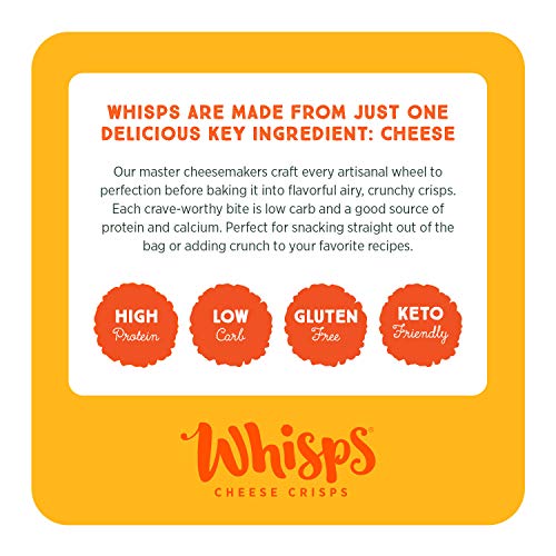 Whisps Parmesan Cheese Crisps | Keto Snack, Gluten Free, Sugar Free, Low Carb, High Protein | 2.12oz (6 Pack)