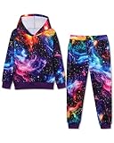 Latnnut Boy Clothes Long Sleeve Galactic Aurora Hoodie Sweatpants Boys Clothes Fall Winter Outfits 9-10 Years