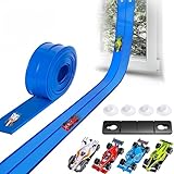 Muslecid Autorennbahn 5M Inklusive 4 Autos Rennbahn Kinder 3 4 5 6 Jahre, Flexible Rennstrecke Auto Rennbahn Spielzeug Autobahn Kinder Rollt Auf Tragbare Dual Rennstrecke Rampen für Jungen und Mädchen