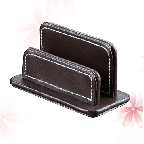 Operitacx Estante de exhibición de tarjetas de escritorio Soporte de cuero para tarjetas de presentación de escritorio Soporte de tarjeta de